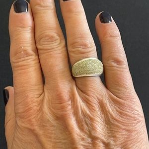 Vintage CW Charles Winston Signed Sterling Silver 925 Textured Dome Ring Size 6